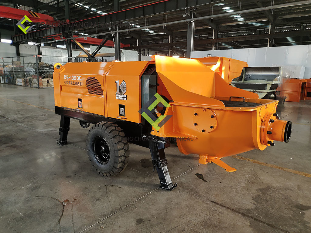 Diesel Type Concrete Delivery Pump Yellow Color