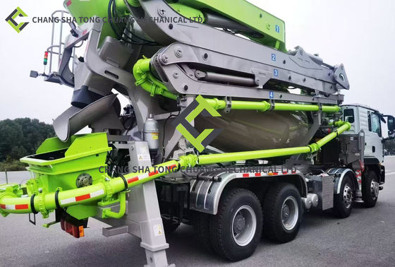 Open Hydraulic Control Four Arm M-shaped Folding 32-4M Truck-mounted Concrete Pump With Mixer
