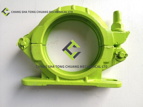 Zoomlion Concrete Pump Truck Accessories Pipe Clamp 125B VI With Seat Two Holes / Green